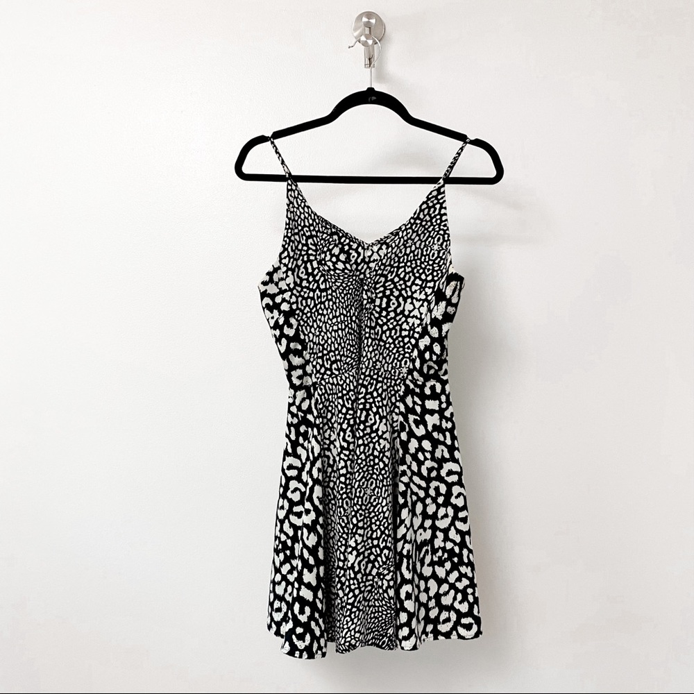 Macys‎ BAR III Mixed Animal Print Winter Holiday NYE Chic Mini Dress Black